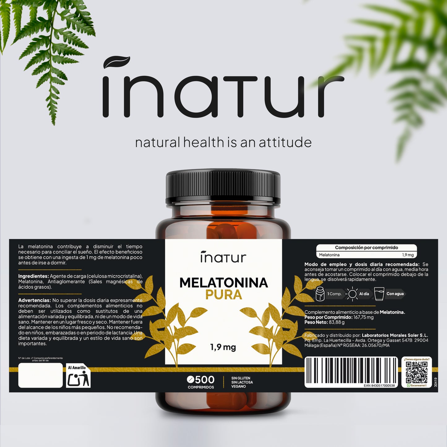 Melatonina 1,9 mg PURA - 500 Comprimidos